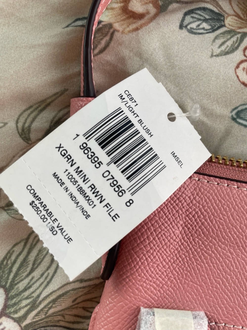 NWT Coach Mini Rowan File Bag Pink - Picture 3 of 4